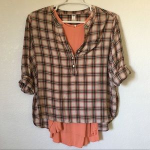 Long Sleeve Flannel with Matching Inner Tank